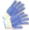 Cotton Knit Glove w/ PVC Blocks on Both Sides (Sold by Dozen) Size Small