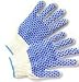 Cotton Knit Glove w/ PVC Blocks on Both Sides (Sold by Dozen) Size Large