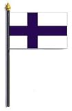 Finland Flag Rayon On Staff 4 in. x 6 in.