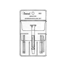 Central Tools 6551 6 Piece Miniature Screwdriver Set with Awl