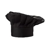CHEFSKIN CHEF HAT BLACK VELCRO ADJUSTABLE TWILL BEST GIFT COMFORTABLE MEN WOMEN SCHOOL PLAYS TV SHOW