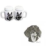 Dachshund, Smooth Large Salt and Pepper Shakers, Porcelain by Rosalinde (4')