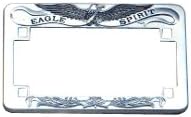 Heavy Chrome Silver Eagle License Plate Frame for Motorcycles