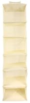 Designer Habitat - Beige Hanging Clothes Organiser for Wardrobes - 6 Pocket Rack/Rail Hanger