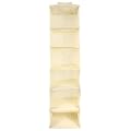Designer Habitat - Beige Hanging Clothes Organiser for Wardrobes - 6 Pocket Rack/Rail Hanger