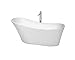 Wyndham Collection Janice 67" Soaking Bathtub with Polished Chrome Trim and Polished Chrome Floor Mounted Faucet, White