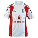 ECB Official 2009 adidas England Cricket Training Shirt - White - Short Sleeved