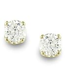 14k Yellow Gold 1/5ct TDW Round Diamond Stud Earrings (J-K, I2-I3)