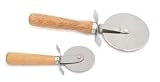 Pizza Cutter, 4'' Dia., Wood Handle