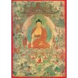 Laminated Thanka Print Depicting Shakyamuni Buddha