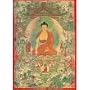 Thanka Print (Acid Free Paper) Depicting Shakyamuni Buddha