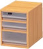 more wood 収納ボックス B6 チェスト H22cm (3段) WB-612