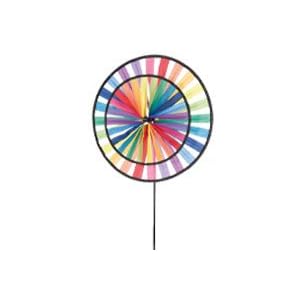 8 " Rainbow Mini Wind Wheel Dual Spinner Multicolor Garden Yard Lawn Outdoor