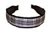 Three Chickadees Preppy Plaid on Black Grosgrain Ribbon Wide Headband