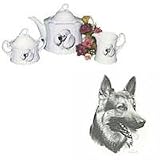 German Shepherd Tea Set, Porcelain by Rosalinde