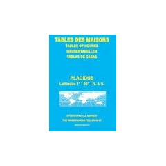 Table des maisons placidus : Latitudes 1� � 66� - H�misph�res Nord et Sud