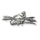 Sterling Silver Antiqued Fairy on Dragonfly Pin