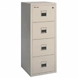 Fireproof Four Drawer Legal Size Vertical File 31"D Black