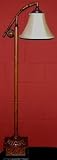 Fishing Pole Floor Lamp with aged Patina finish and Linen shade