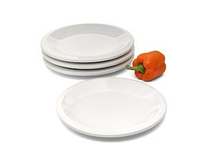 Tienshan Set of 4 Cafeware Dinnerware Pieces, White