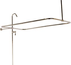 Satin Nickel Shower Riser-Enclosure-Diverter Set