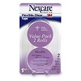 NexCare 3M Flexible Clear Tape # 1382 - 2 Rolls of 1x 360 Inches, 6/Pack