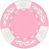 25 Clay No Metal Insert Clay Composite Crown Wheatear 11.5 gram Poker Chips, Pink
