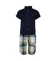 Pure Cotton Shirt & Checked Shorts Outfit