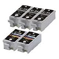 D©J Canon Pixma iP100 Compatible Set of 5 Ink Cartridges: 3 Black PGI-35, 2 Color CLI-36