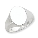Genuine IceCarats Designer Jewelry Gift Sterling Silver 12X16mm Solid Back Signet Ring Size 10.00