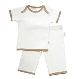 Organics by Tadpoles Short-Sleeve Top and Pull-On Pants 2-pc. Set - White/Brown