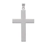Sterling Silver Brushed Effect Cross with 18 inch chain