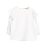 enchante petit(アンシャンテ プティ) キッズ 子供 バックリボン付肩フリル長袖カットソー ≪全9色≫ 100cm #ホワイト