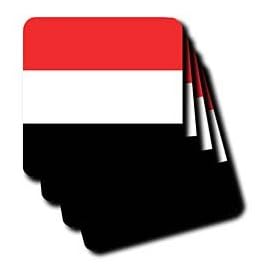 Yemen Flag - Set Of 8 Ceramic Tile Coasters by