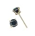 Sterling Silver Gold Plated Stud Earrings with Black CZ- Round Stamping - 5 mm