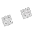8mm Square CZ " 9 Cut" Design Earrings