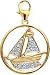 Jewelry : Boat, 14K Gold Diamond Charm