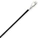 Black Leather Chain Bracelet w/Sterling Silver Clasp - Length 7