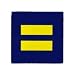 Equal Sign Sticker! Yellow Equal on Blue Background... The simple equal sign is commonly found among supporters of civil rights for all kinds of disadvantaged people. We first saw it used by the Urban League, but think the NAACP might have used it too. It has also become popular with gay/lesbian groups. With such a simple message one would think there could be no opposition. Wrong!! The Righties hate it. They can't be better than YOU if we are all equal in the eye of the law.