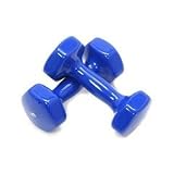 Deluxe Vinyl Dumbbells - 5 lb - Navy Blue - 1 pair