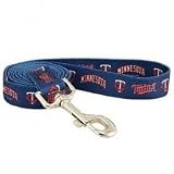 minnesota twins med dog lead leash nylon 6' 3/4" width