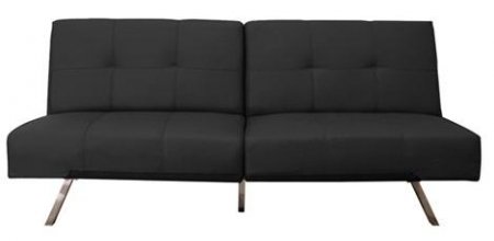 PAB-161N3S-Black PU-A1 Ewing Series Modern Futon 