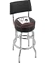 4 Aces Steel Stool with Back, 4'' Logo Seat, and L7C4 Base