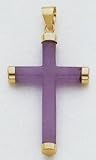 14kt Gold & Lavender Jade Cross - XR889