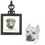 American Staffordshire Terrier Square Trivet, Porcelain by Rosalinde (4.5' x 8')