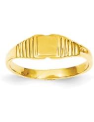 Genuine IceCarats Designer Jewelry Gift 14K Childs Polished & Satin Ring Size 4.00