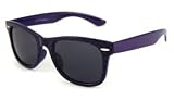 UrbanSpecs Sunglasses - Kids - Wayfarer / Frame: Purple and Black Checkered Lens: Grey-NY3614PRP