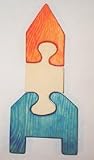 Wooden Educational Jig-Saw Puzzle - Rocket