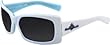 Tres Noir White and Light Blue SUNDAY GIRL Sunglasses w/ Grey Fade Lens