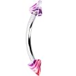 Pink Purple Multi Color Marble Cone Eyebrow Ring